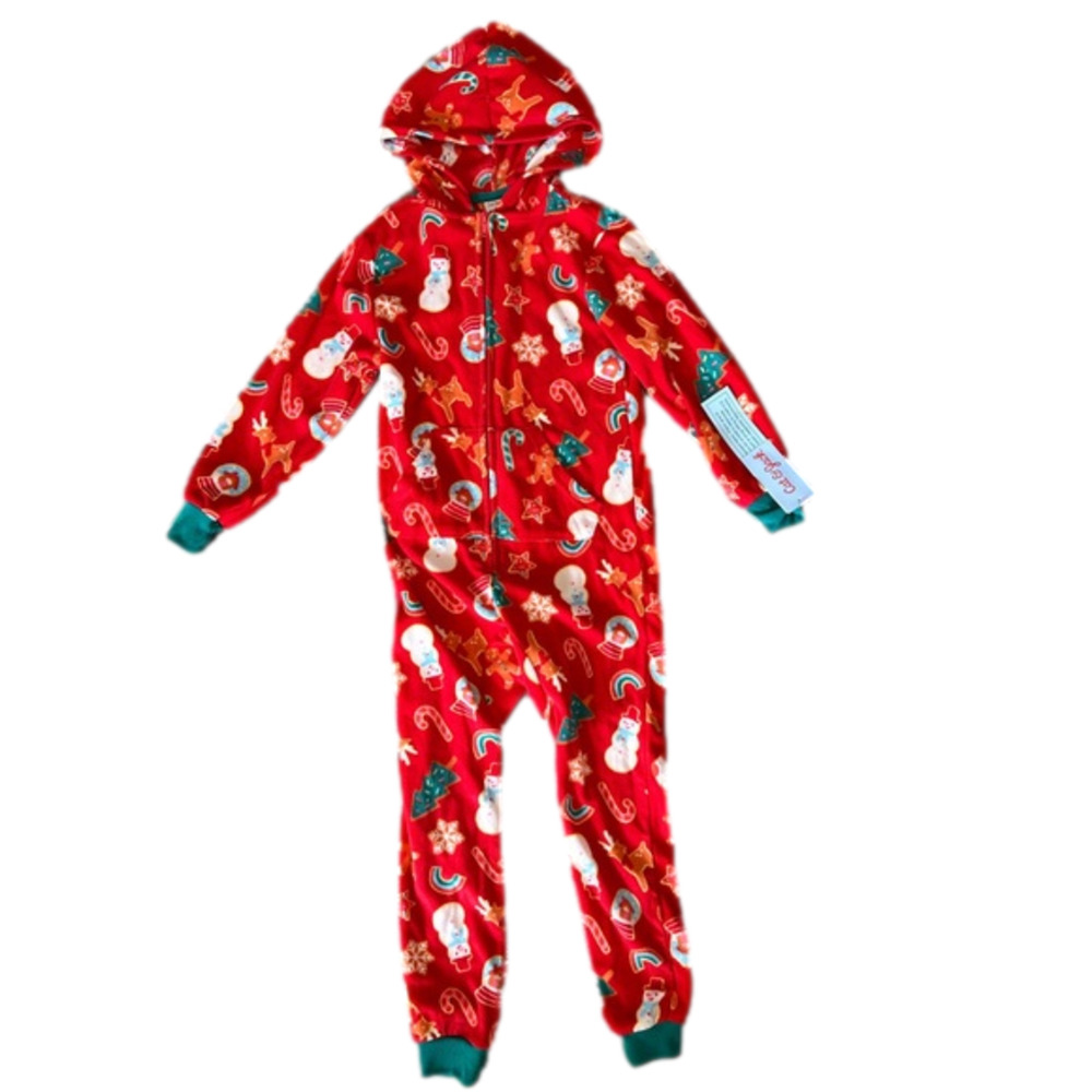 New‎ Christmas  Sleepwear Pajama Zip Up One Piece size XS 4/5